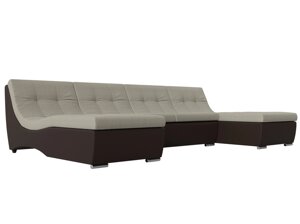 П-образный модульный диван Монреаль | Корфу 02 | коричневый
