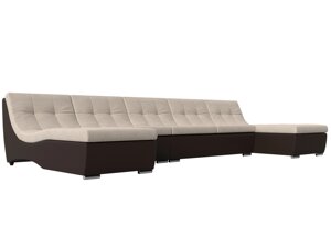 П-образный модульный диван Монреаль Long | бежевый | коричневый