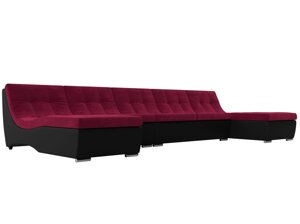 П-образный модульный диван Монреаль Long | Бордовый | Черный