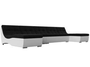 П-образный модульный диван Монреаль Long | Черный | Белый