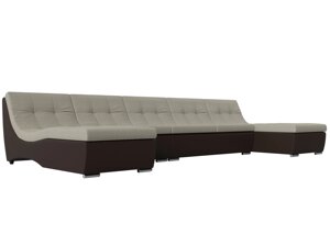 П-образный модульный диван Монреаль Long | Корфу 02 | коричневый