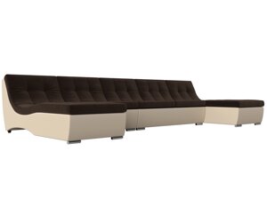 П-образный модульный диван Монреаль Long | Коричневый | Бежевый