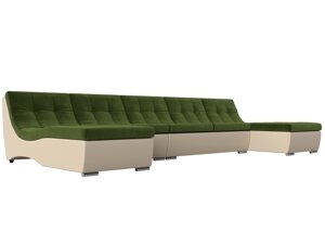 П-образный модульный диван Монреаль Long | Зеленый | Бежевый