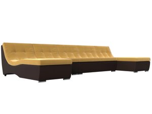 П-образный модульный диван Монреаль Long | Желтый | коричневый