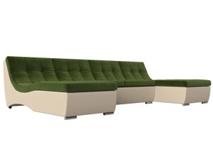 П-образный модульный диван Монреаль | Зеленый | Бежевый