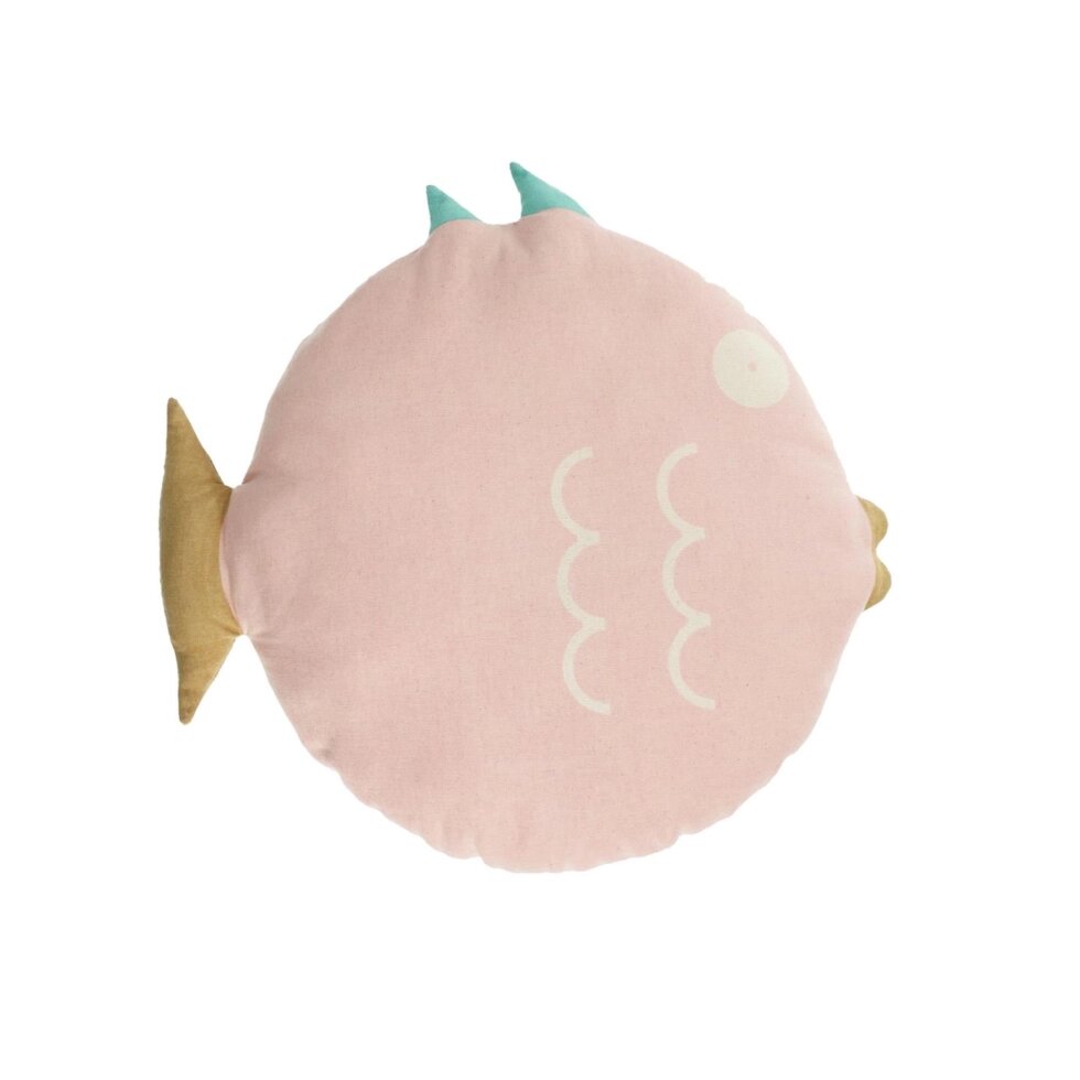 Подушка Delmare из 100% хлопка в форме рыбы розовая 45 см от компании M-Lion мебель - фото 1
