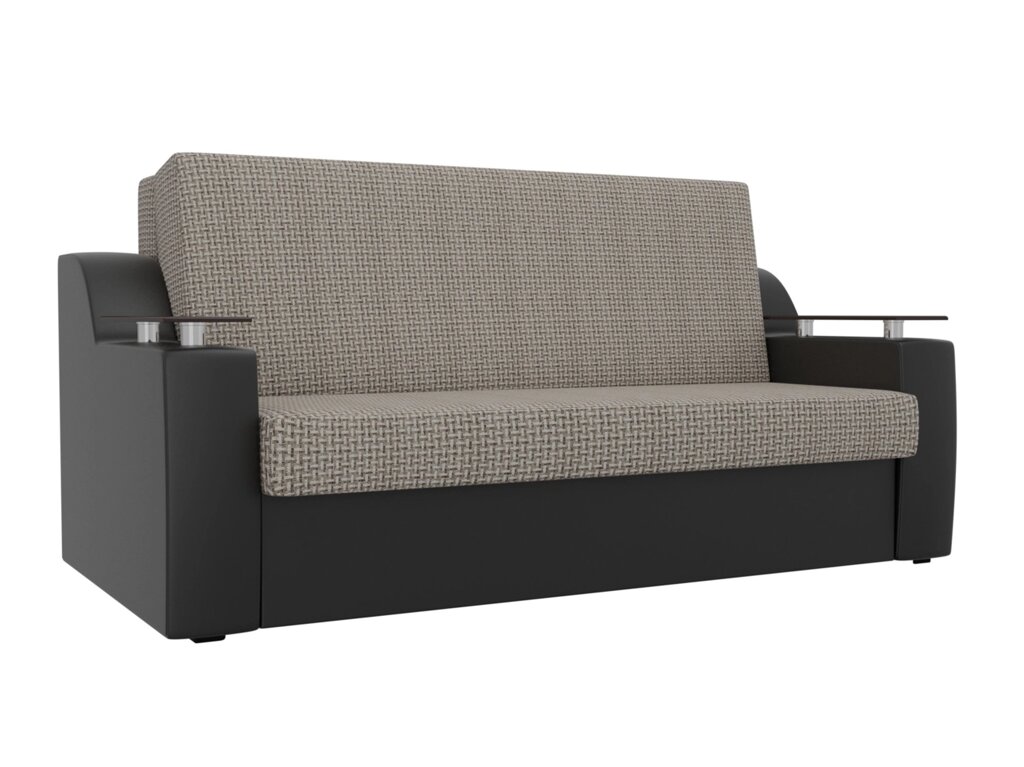 Прямой диван аккордеон Сенатор 100 | Корфу 02 | черный от компании M-Lion мебель - фото 1