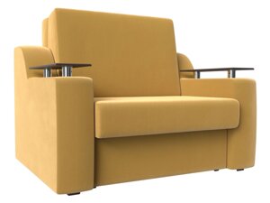 Прямой диван аккордеон Сенатор 120 | Желтый