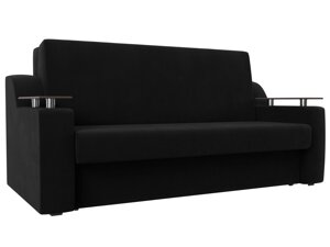 Прямой диван аккордеон Сенатор 160 | Черный