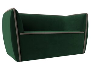 Прямой диван Бергамо 2-х местный | зеленый | коричневый