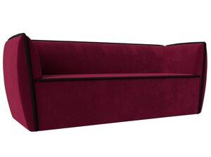 Прямой диван Бергамо 3-х местный | Бордовый | Черный