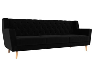 Прямой диван Брайтон 3 Люкс | Черный