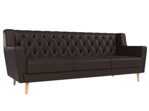 Прямой диван Брайтон 3 Люкс | Коричневый