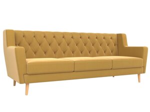 Прямой диван Брайтон 3 Люкс | Желтый