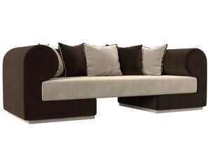 Прямой диван Кипр | бежевый | коричневый
