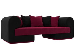 Прямой диван Кипр | Бордовый | Черный