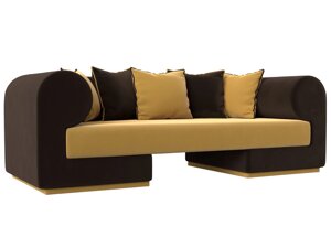 Прямой диван Кипр | Желтый | коричневый