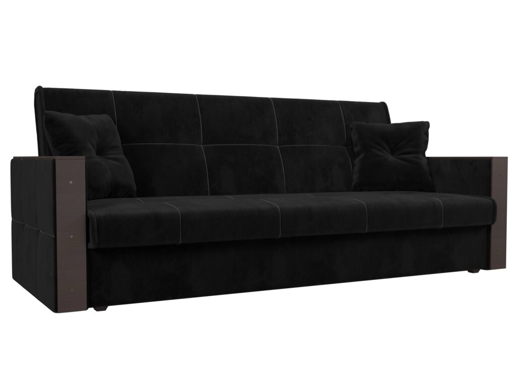 Прямой диван книжка Валенсия | Черный от компании M-Lion мебель - фото 1