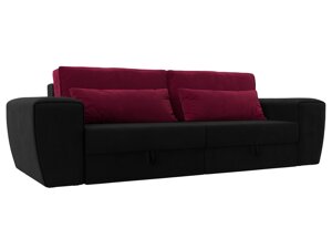 Прямой диван Лига-008 | Черный | Бордовый