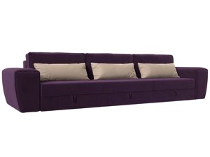 Прямой диван Лига-008 Long | Фиолетовый | Бежевый