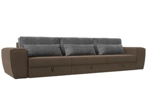 Прямой диван Лига-008 Long | Коричневый | Серый