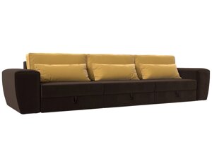 Прямой диван Лига-008 Long | Коричневый | Желтый