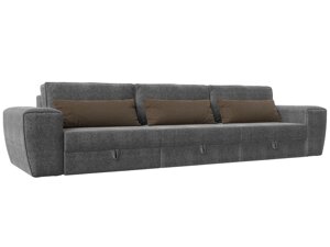 Прямой диван Лига-008 Long | Серый | Коричневый