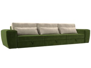 Прямой диван Лига-008 Long | Зеленый | Бежевый