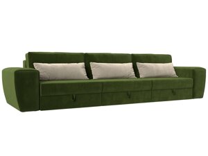 Прямой диван Лига-008 Long | Зеленый | Бежевый
