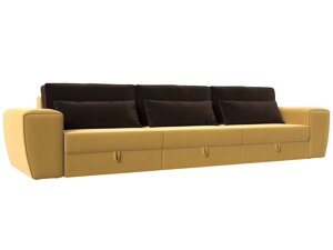 Прямой диван Лига-008 Long | Желтый | коричневый