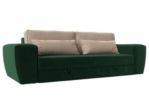Прямой диван Лига-008 | Зеленый | Бежевый