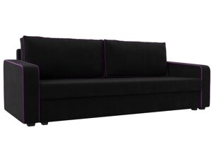 Прямой диван Лига-009 | Черный | Фиолетовый