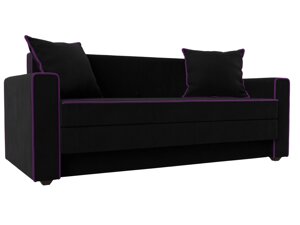 Прямой диван Лига-012 | Черный | Фиолетовый