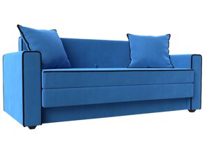 Прямой диван Лига-012 | Голубой | Черный