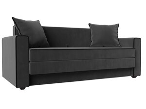 Прямой диван Лига-012 | Серый | Черный
