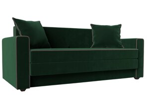 Прямой диван Лига-012 | Зеленый | Коричневый