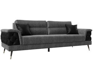 Прямой диван Лига-023 | Серый | Черный