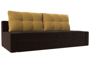 Прямой диван Мартин | Коричневый | Желтый