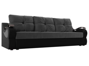 Прямой диван Меркурий еврокнижка | Серый | черный