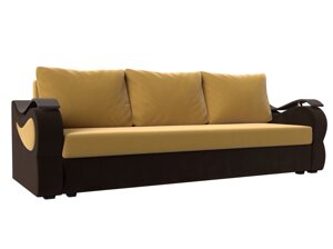 Прямой диван Меркурий лайт | Желтый | коричневый