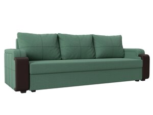 Прямой диван Николь Лайт, Амур зеленый | коричневый
