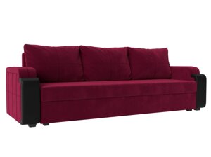 Прямой диван Николь лайт | Бордовый | Черный