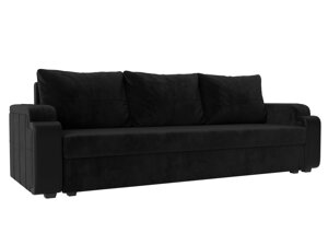 Прямой диван Николь лайт | черный | черный