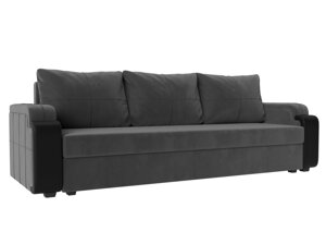 Прямой диван Николь лайт | Серый | черный