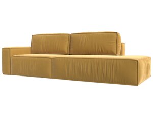 Прямой диван Прага модерн подлокотник слева | Желтый