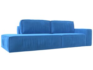 Прямой диван Прага модерн подлокотник справа | Голубой