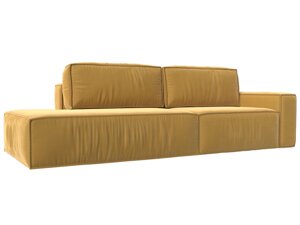 Прямой диван Прага модерн подлокотник справа | Желтый