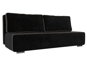 Прямой диван Уно | Черный | Бежевый