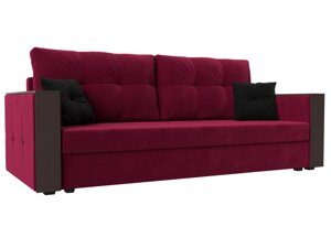 Прямой диван Валенсия С | Бордовый