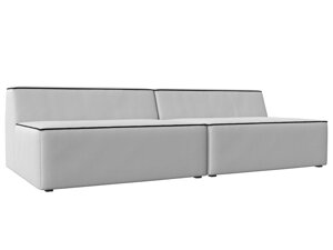 Прямой модульный диван Монс | Белый | Черный
